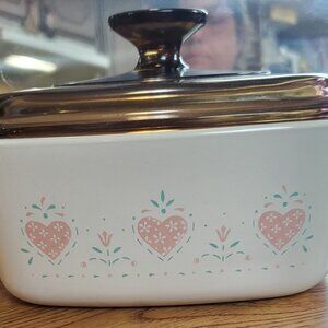 Corningware  Forever Yours Hearts A-1 1/2-B Casserole Dish w A7C Lid 1.5 Liter